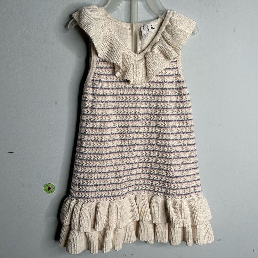 Janie and Jack Crochet Ruffle Sweater Dress Little Kid Size 2T
